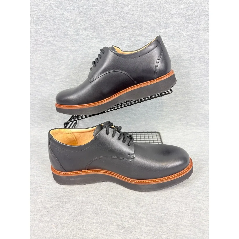 Samuel Hubbard Rainy Day Founder Oxford Mens 8.5 W Black Leather Derby Shoes